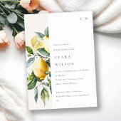 Boho Minimal Yellow Lemon Garden Brautparty Einladung