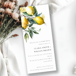 Boho Minimal Yellow Lemon Garden Couples Dusche Einladung