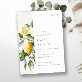 Boho Minimal Yellow Lemon Garden Couples Dusche Einladung