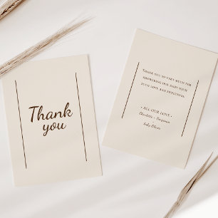 Boho-Minimalist Beige-Baby-Party Dankeskarten Dankeskarte