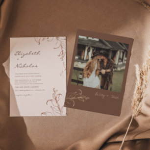 Boho-Minimalist-Botanicals-Terrakotta-Hochzeit   Einladung