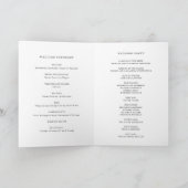 Boho-Minimalist Botanik Schwarz-Weiß-Hochzeit Programm (Innenseite)