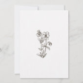 Boho-Minimalist-Botanik-Wildblumen-Hochzeit Einladung (Rückseite)