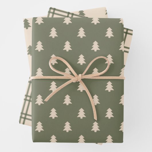 Boho Minimalist Christmas Winter Neutral Modern Geschenkpapier Set (Beispiel)