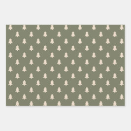 Boho Minimalist Christmas Winter Neutral Modern Geschenkpapier Set