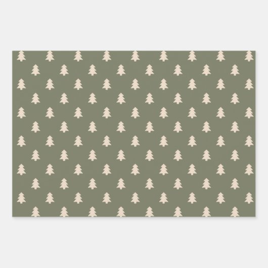 Boho Minimalist Christmas Winter Neutral Modern Geschenkpapier Set (Vorderseite)