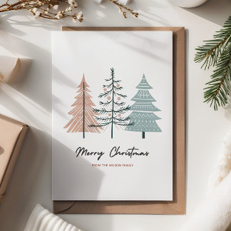 Boho-Minimalist-Christmasbaum Feiertagskarte