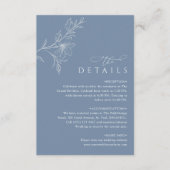 Boho Minimalist Dusty Blue Wedding Details Begleitkarte (Vorderseite)