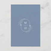 Boho Minimalist Dusty Blue Wedding Details Begleitkarte (Rückseite)