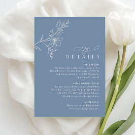 Boho Minimalist Dusty Blue Wedding Details Begleitkarte