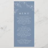 Boho Minimalist Dusty Blue Wedding Dinner Menükarte (Vorderseite)