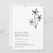 Boho-Minimalist Elegantes Chic-Hochzeit Einladung (Vorderseite)
