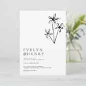 Boho-Minimalist Elegantes Chic-Hochzeit Einladung (Stehend Vorderseite)