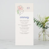 Boho-Minimalist Frühlings-Blumenhochzeit Programm (Stehend Vorderseite)