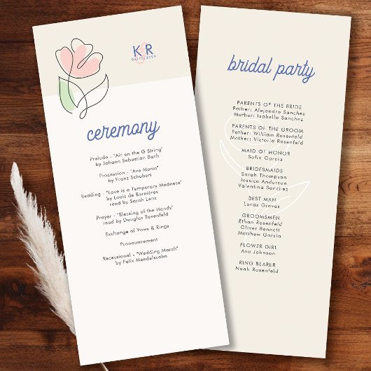 Boho-Minimalist Frühlings-Blumenhochzeit Programm