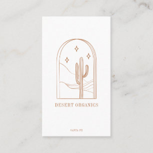 Boho-Minimalist-Kakteen-Linienkunst-Logo Terrakott Visitenkarte