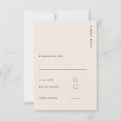 Boho Minimalist Light Beige Modern Simple Wedding RSVP Karte (Vorderseite)