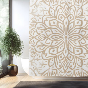 Boho-Minimalist-Mandala-Duschvorhang Duschvorhang