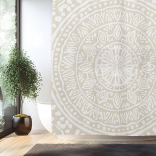 Boho-Minimalist-Mandala-Duschvorhang Duschvorhang