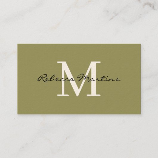 Boho minimalist monogram visitenkarte (Vorderseite)