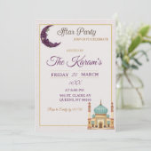 Boho-Minimalist-Moschee-Ramadan-Iftar-Party Einladung (Stehend Vorderseite)