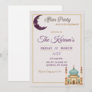 Boho-Minimalist-Moschee-Ramadan-Iftar-Party Einladung