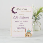 Boho  Minimalist Mosque Ramadan Iftar Party  Einladung (Stehend Vorderseite)