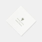 Boho-Minimalist Oliven-Grüne Hochzeitsfeier Serviette (Ecke)