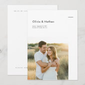 Boho Minimalist Photo Wedding Einladung (Vorne/Hinten)