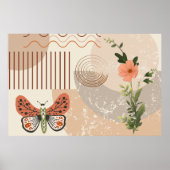 Boho-Minimalist-Poster in neutralen Farben Poster (Vorne)