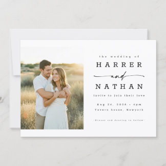 Boho-Minimalist-QR-Code-Foto-Hochzeit Einladung
