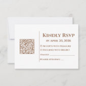 Boho-Minimalist-QR-Code-Hochzeit RSVP Karte (Vorderseite)