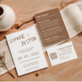 Boho-Minimalist-QR-Code-Hochzeit RSVP Karte