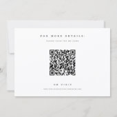 Boho Minimalist QR Code Photo Wedding Einladung (Rückseite)