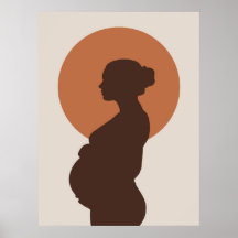 Boho Minimalist Schwangerschaftsreise Poster Dekor