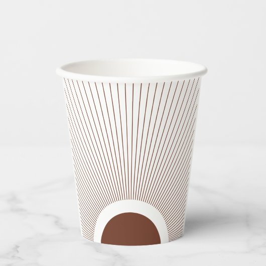 Boho Minimalist Sun Pappbecher (Vorderseite)