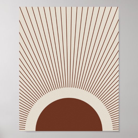 Boho Minimalist Sun Poster (Vorne)