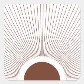 Boho Minimalist Sun Quadratischer Aufkleber (Vorderseite)