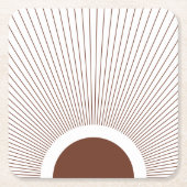 Boho Minimalist Sun Rechteckiger Pappuntersetzer (Vorderseite)
