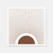 Boho Minimalist Sun Serviette (Vorderseite)