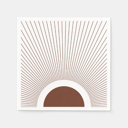 Boho Minimalist Sun Serviette (Vorderseite)