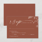 Boho Minimalist Terracotta Burnt Orange Wedding RSVP Karte (Vorne/Hinten)