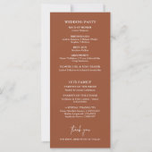 Boho-Minimalist Terrakotta-Hochzeitsprogramm (Rückseite)