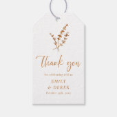 Boho Minimalist Thank You Wedding Geschenkanhänger (Vorderseite)