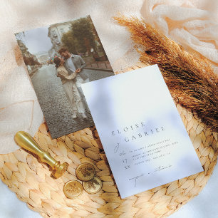 Boho Minimalista Invitación de Boda con Foto Einladung