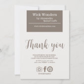 Boho Minimalistic Candle Making Dankeskarte (Vorderseite)