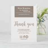 Boho Minimalistic Candle Making Dankeskarte (Stehend Vorderseite)