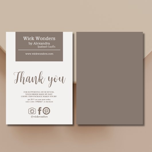 Boho Minimalistic Candle Making Dankeskarte