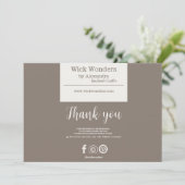 Boho Minimalistic Candle Making Dankeskarte (Stehend Vorderseite)