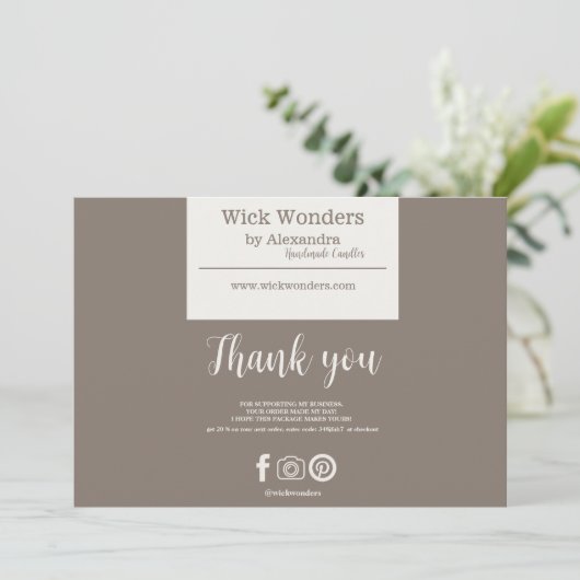 Boho Minimalistic Candle Making Dankeskarte (Stehend Vorderseite)